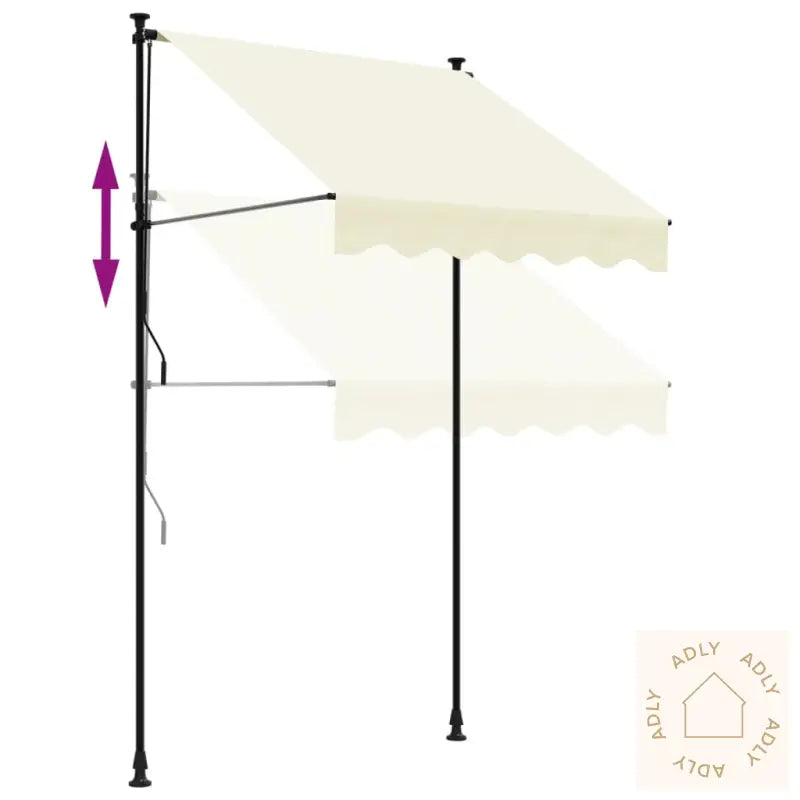 Uttrekkbar Markise Kremhvit 150X150 Cm Stoff Og Stål