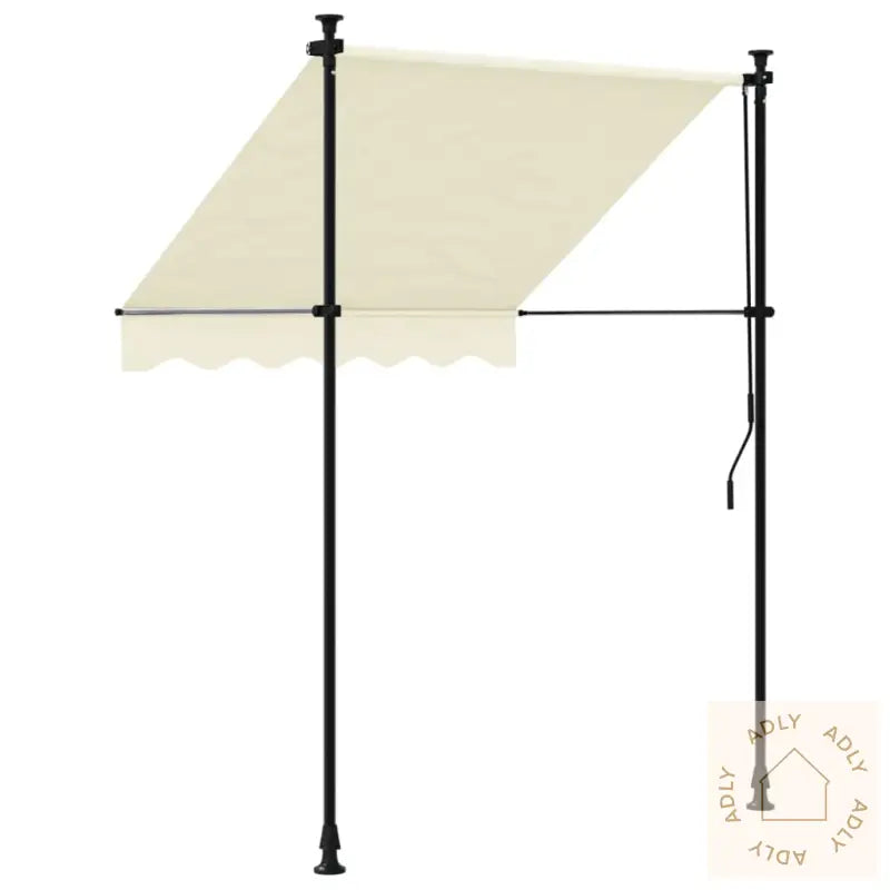 Uttrekkbar Markise Kremhvit 150X150 Cm Stoff Og Stål