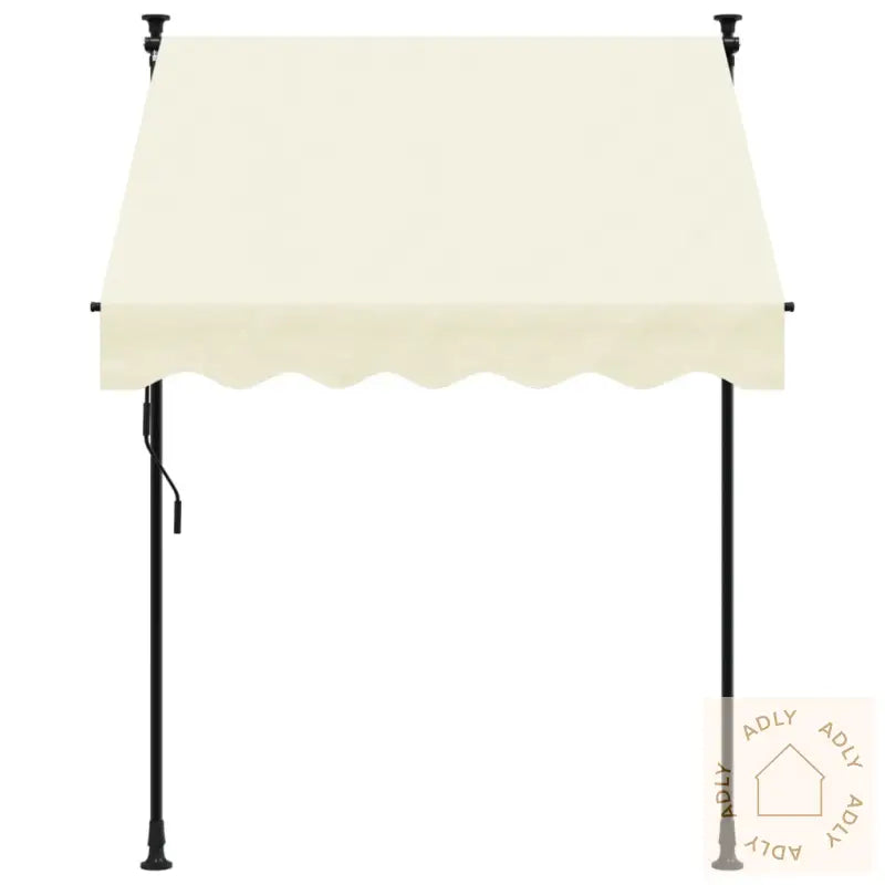 Uttrekkbar Markise Kremhvit 150X150 Cm Stoff Og Stål