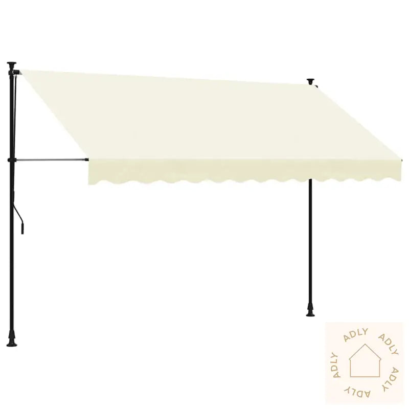 Uttrekkbar Markise Kremhvit 300X150 Cm Stoff Og Stål
