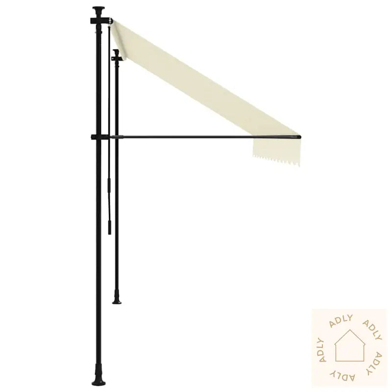 Uttrekkbar Markise Kremhvit 300X150 Cm Stoff Og Stål