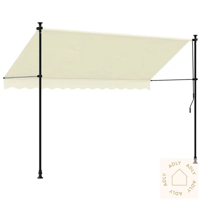 Uttrekkbar Markise Kremhvit 300X150 Cm Stoff Og Stål