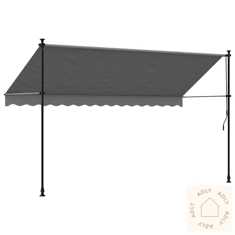 Uttrekkbar Markise Antrasitt 350X150 Cm Stoff Og Stål