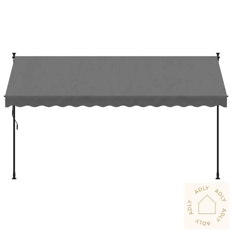 Uttrekkbar Markise Antrasitt 350X150 Cm Stoff Og Stål