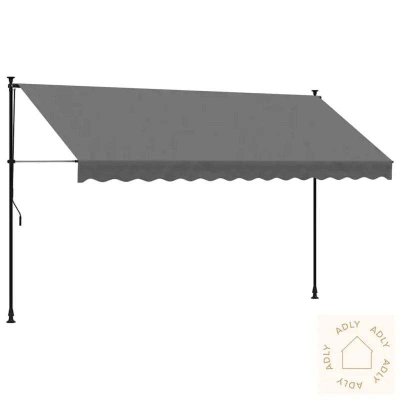 Uttrekkbar Markise Antrasitt 350X150 Cm Stoff Og Stål