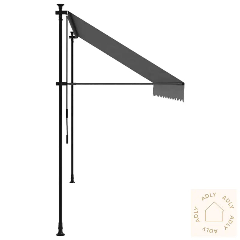 Uttrekkbar Markise Antrasitt 350X150 Cm Stoff Og Stål