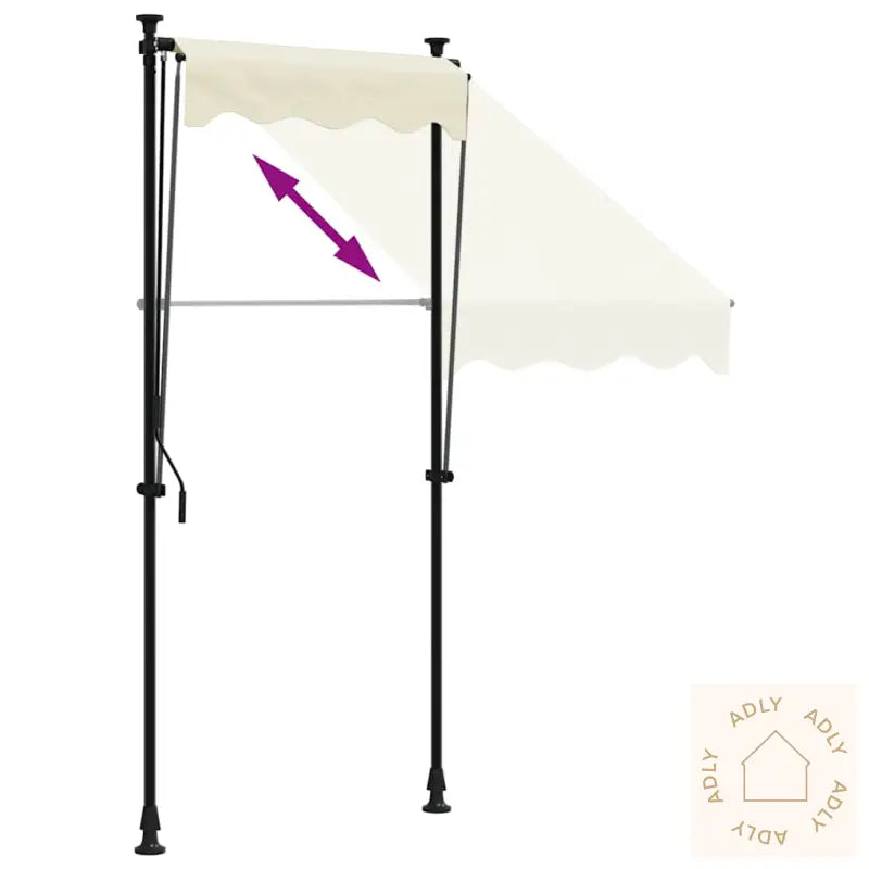 Uttrekkbar Markise Kremhvit 100X150 Cm Stoff Og Stål