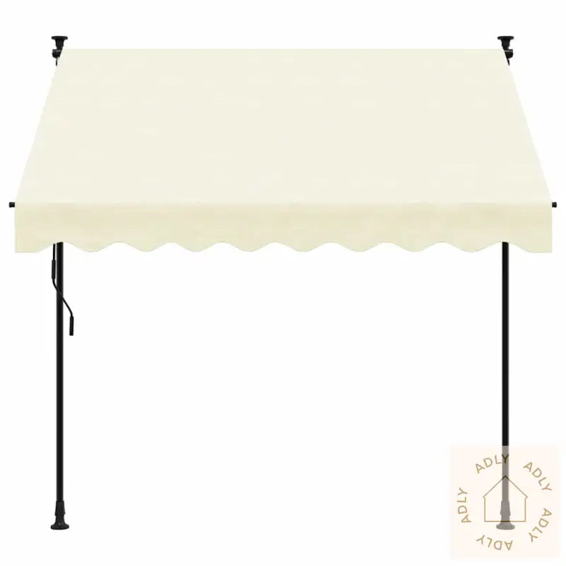 Uttrekkbar Markise Kremhvit 200X150 Cm Stoff Og Stål