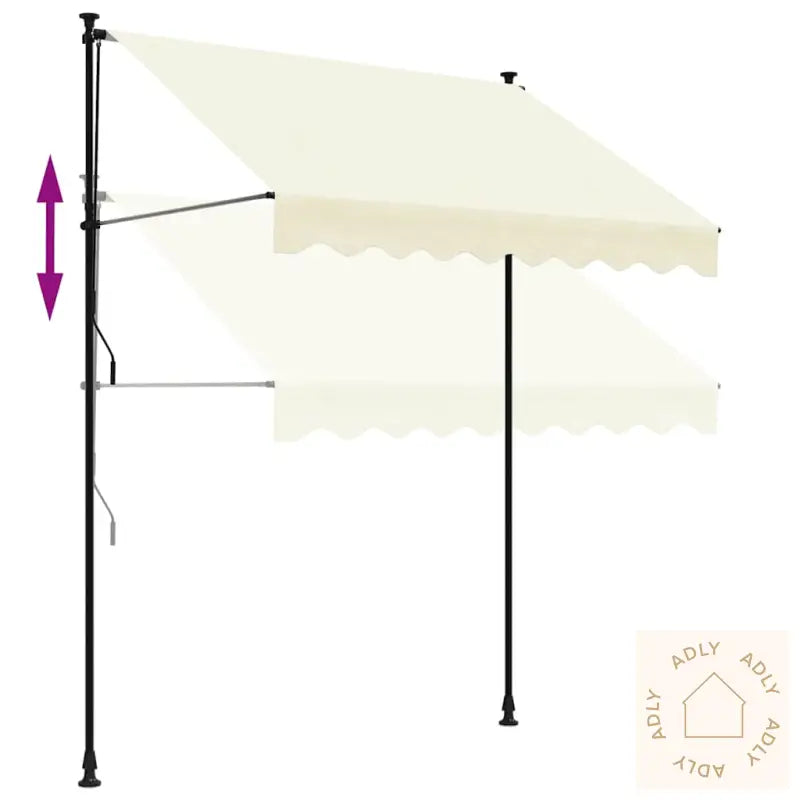 Uttrekkbar Markise Kremhvit 200X150 Cm Stoff Og Stål