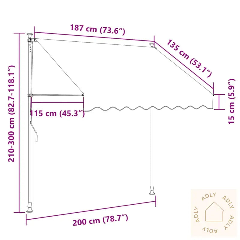 Uttrekkbar Markise Kremhvit 200X150 Cm Stoff Og Stål