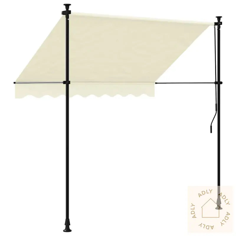 Uttrekkbar Markise Kremhvit 200X150 Cm Stoff Og Stål