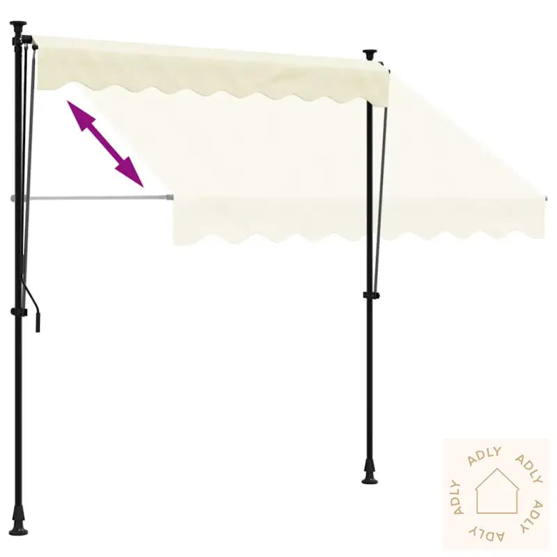 Uttrekkbar Markise Kremhvit 200X150 Cm Stoff Og Stål