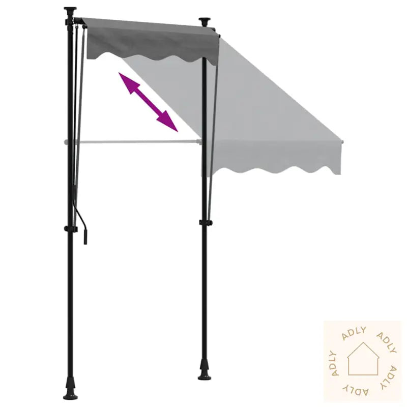 Uttrekkbar Markise Antrasitt 100X150 Cm Stoff Og Stål