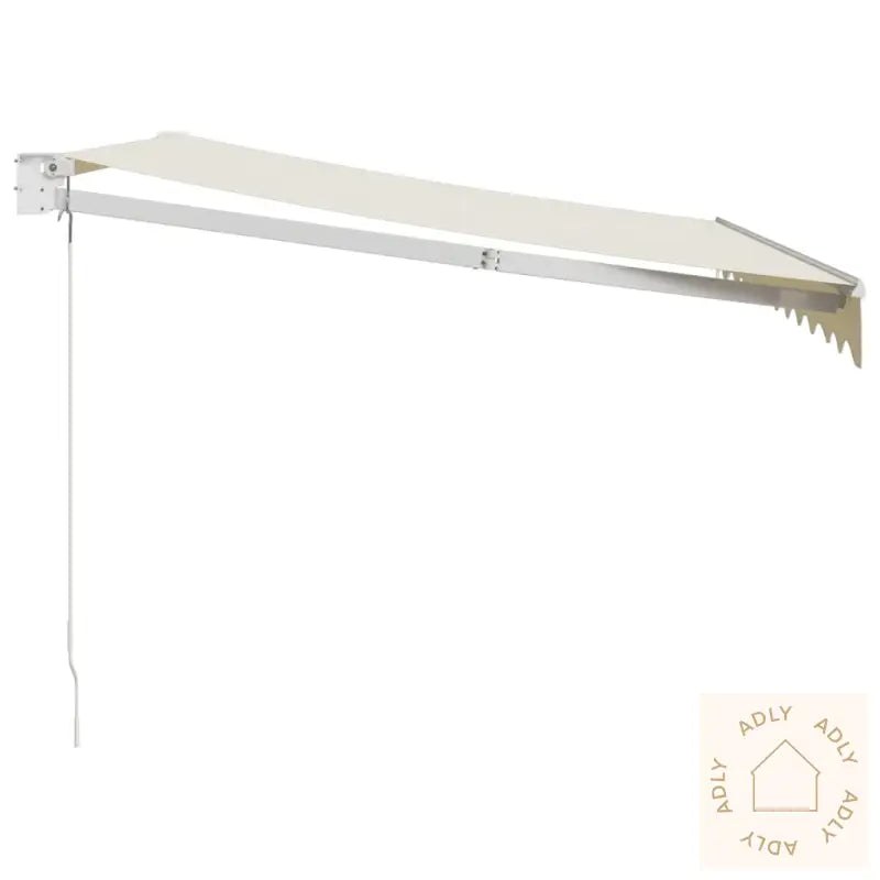 Uttrekkbar Markise Kremhvit 3X2,5 M Stoff Og Aluminium