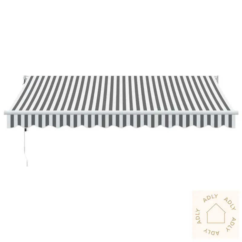 Uttrekkbar Markise Antrasitt Og Hvit 3,5X2,5 M Stoff Aluminium