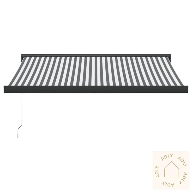 Uttrekkbar Markise Antrasitt Og Hvit 3X2,5 M Stoff Og Aluminium