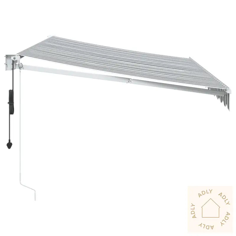 Uttrekkbar Markise Antrasitt Og Hvit 3,5X2,5 M Stoff Aluminium