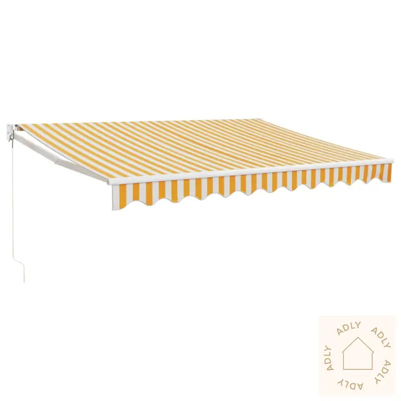 Uttrekkbar Markise Gul Og Hvit 3X2,5 M Stoff Og Aluminium