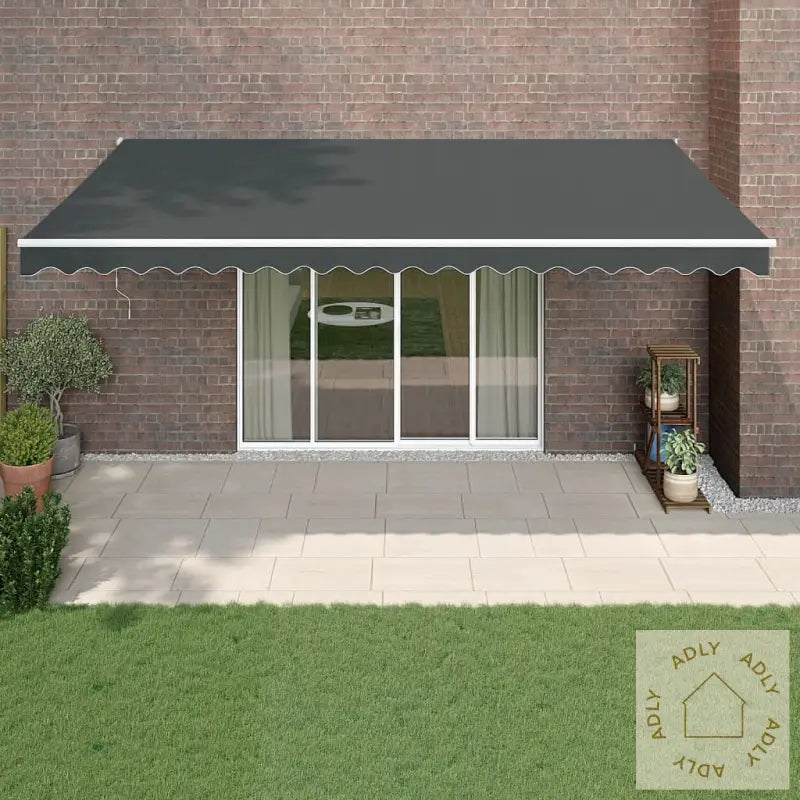 Uttrekkbar Markise Antrasitt 5X3 M Stoff Og Aluminium