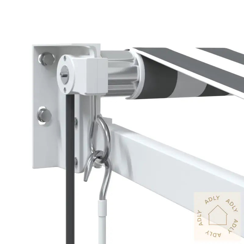 Uttrekkbar Markise Antrasitt Og Hvit 3,5X2,5 M Stoff Aluminium