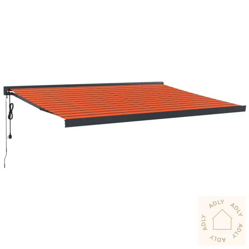 Uttrekkbar Markise Oransje Og Brun 4,5X3 M Stoff Og Aluminium