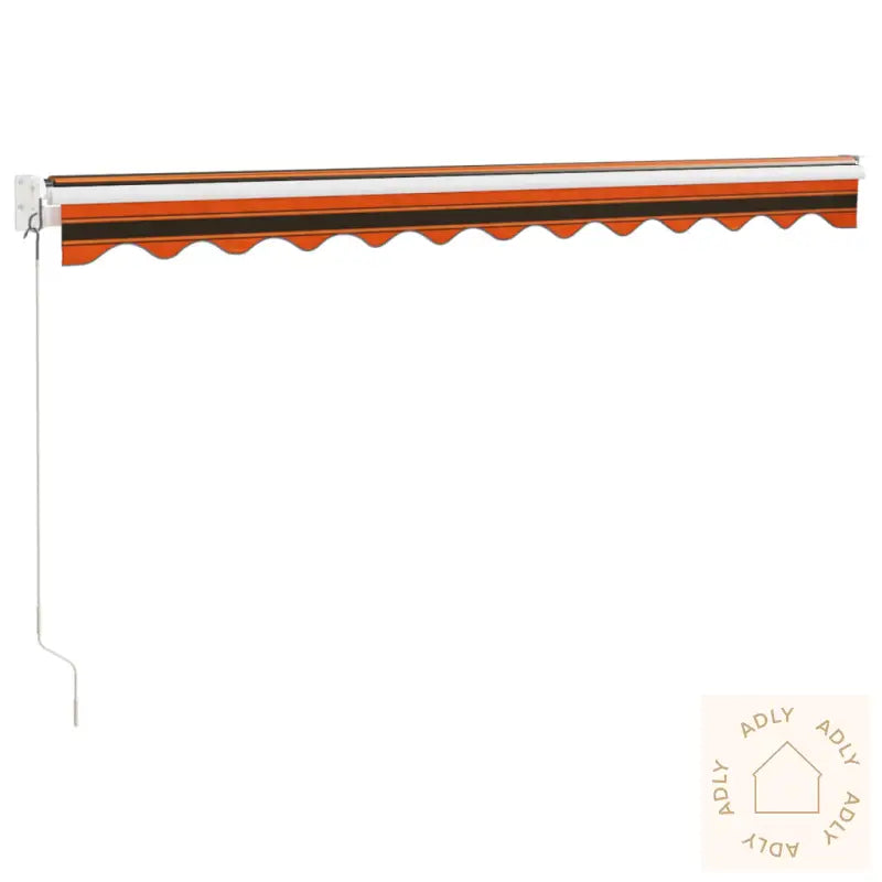 Uttrekkbar Markise Oransje Og Brun 3,5X2,5 M Stoff Og Aluminium