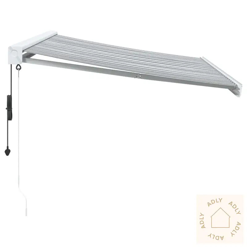 Uttrekkbar Markise Antrasitt Og Hvit 3X2,5 M Stoff Og Aluminium