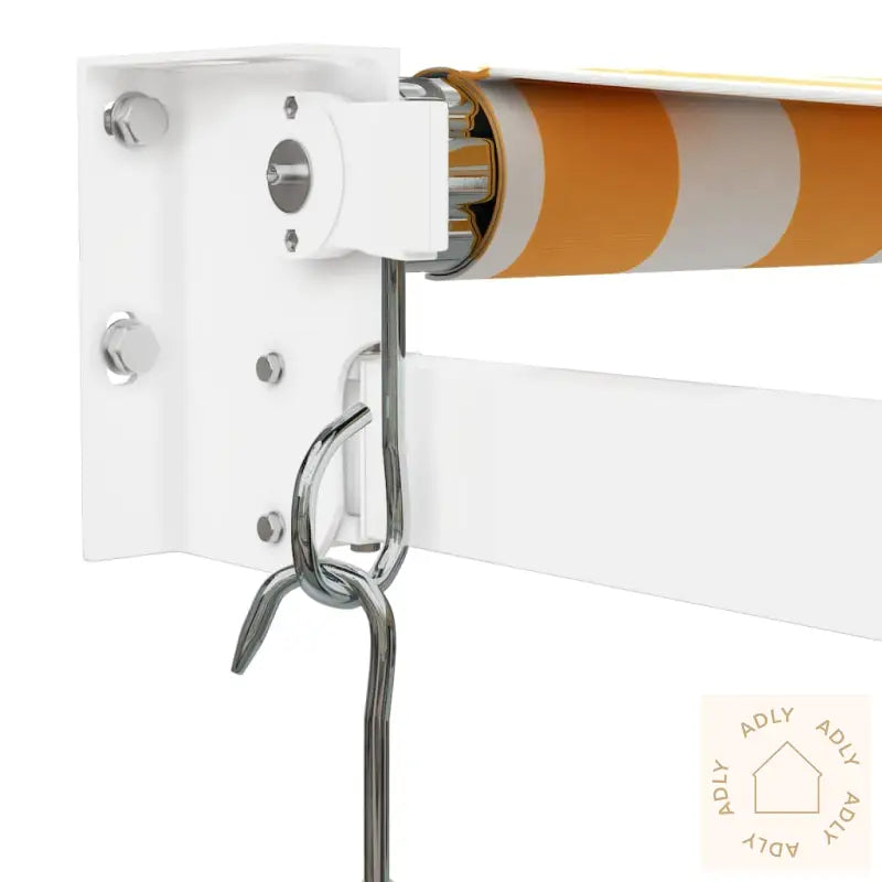 Uttrekkbar Markise Gul Og Hvit 5X3 M Stoff Og Aluminium