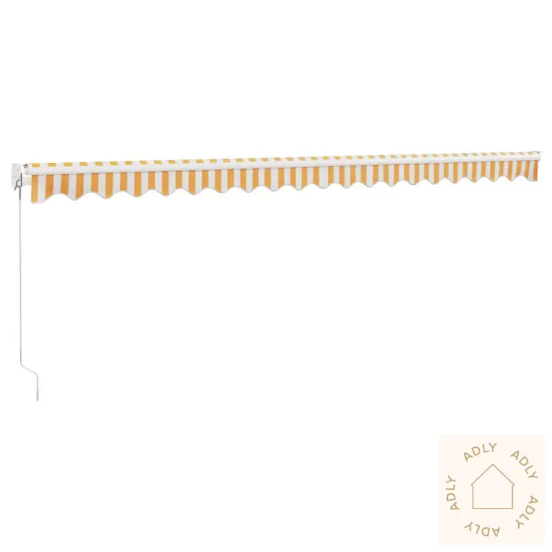 Uttrekkbar Markise Gul Og Hvit 5X3 M Stoff Og Aluminium