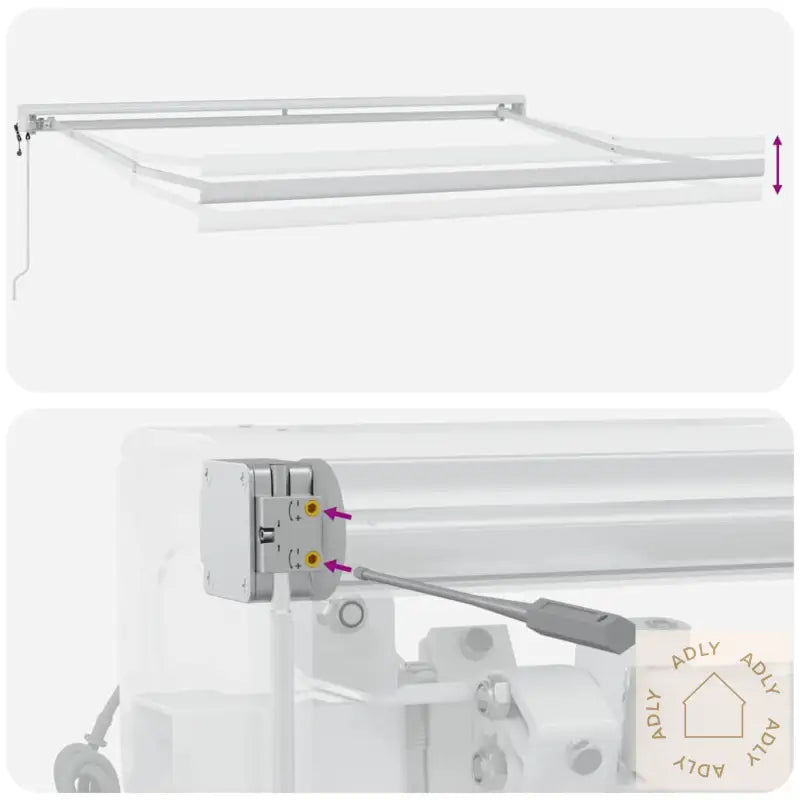 Uttrekkbar Markise Antrasitt Og Hvit 3X2,5 M Stoff Og Aluminium