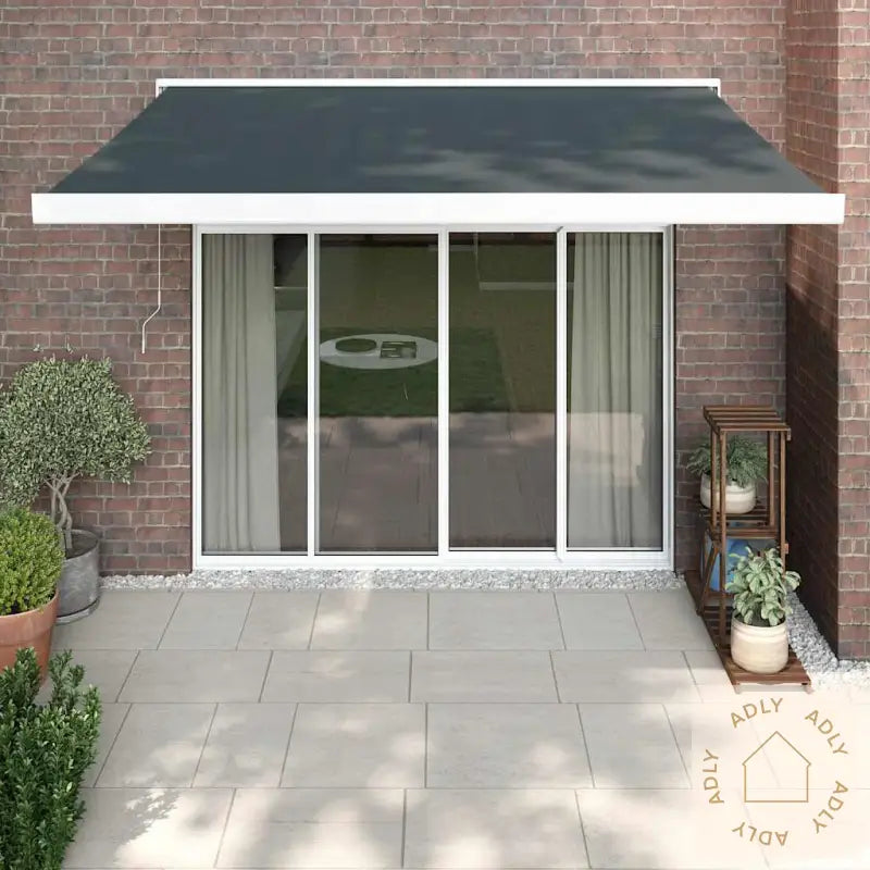 Uttrekkbar Markise Antrasitt 3,5X2,5 M Stoff Og Aluminium
