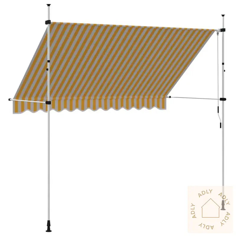 Manuell Uttrekkbar Markise 300 Cm Oransje Og Hvite Striper