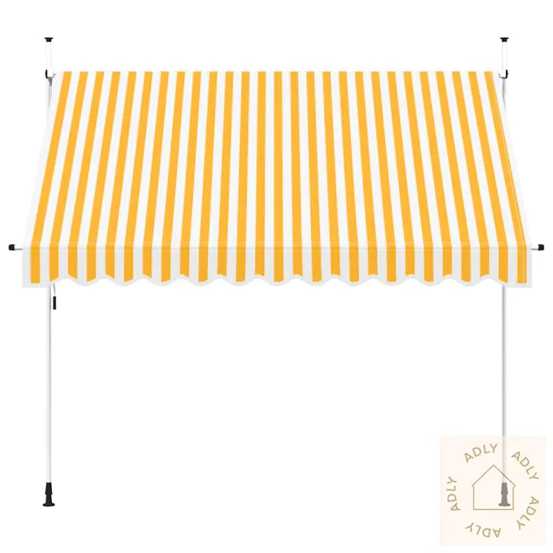 Manuell Uttrekkbar Markise 300 Cm Oransje Og Hvite Striper