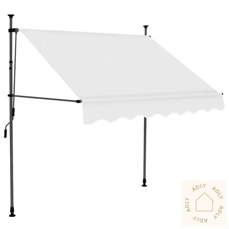 Manuell Uttrekkbar Markise Med Led 150 Cm Kremhvit