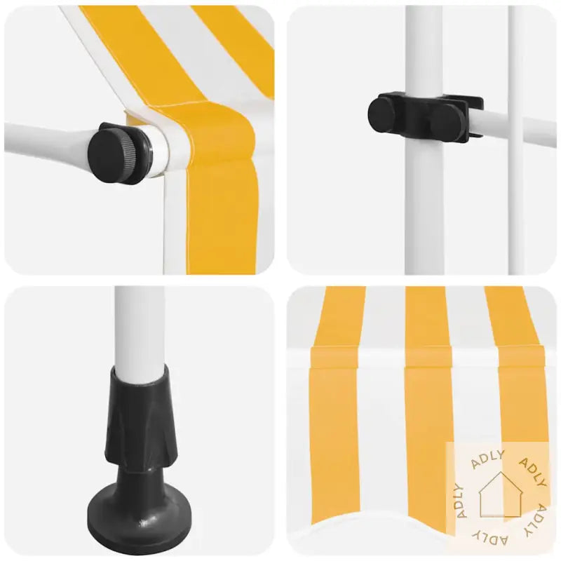 Manuell Uttrekkbar Markise 300 Cm Oransje Og Hvite Striper