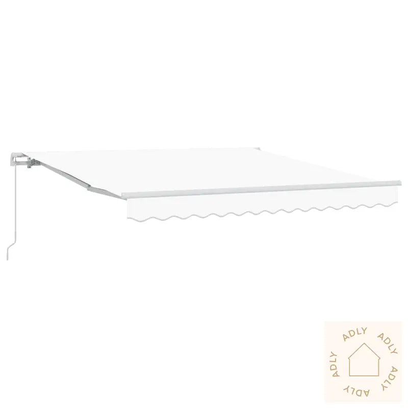 Manuell Uttrekkbar Markise Hvit 300X250 Cm