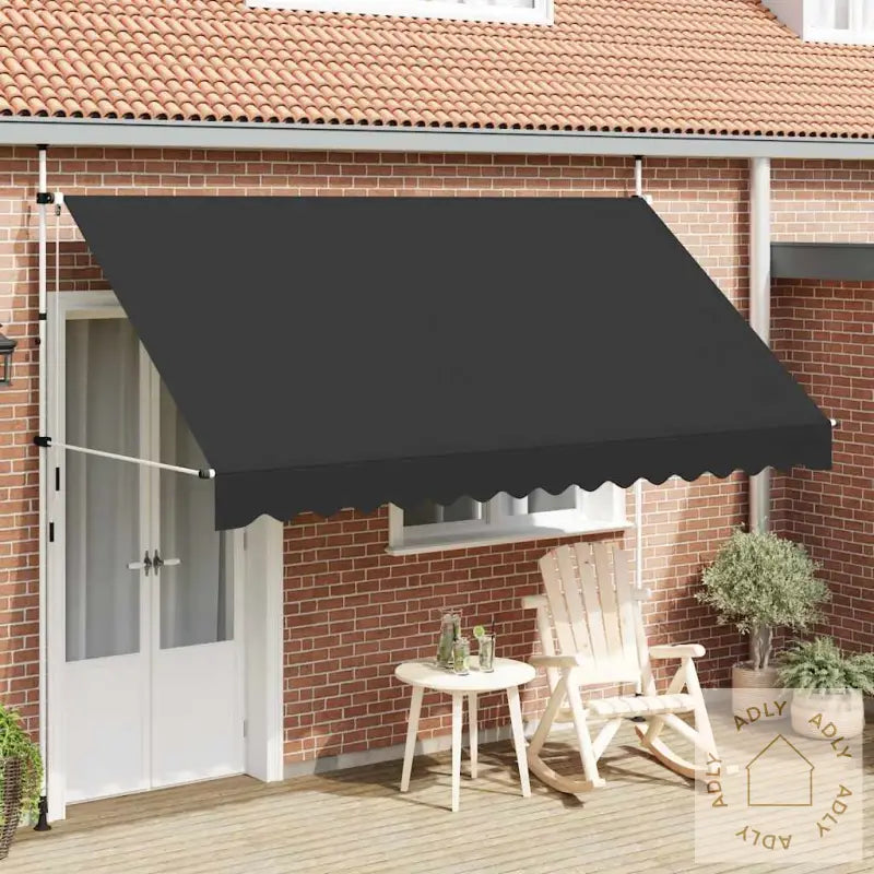 Manuell Uttrekkbar Markise 350 Cm Antrasitt