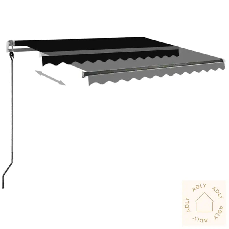 Manuell Uttrekkbar Markise Med Led 350X250 Cm Antrasitt