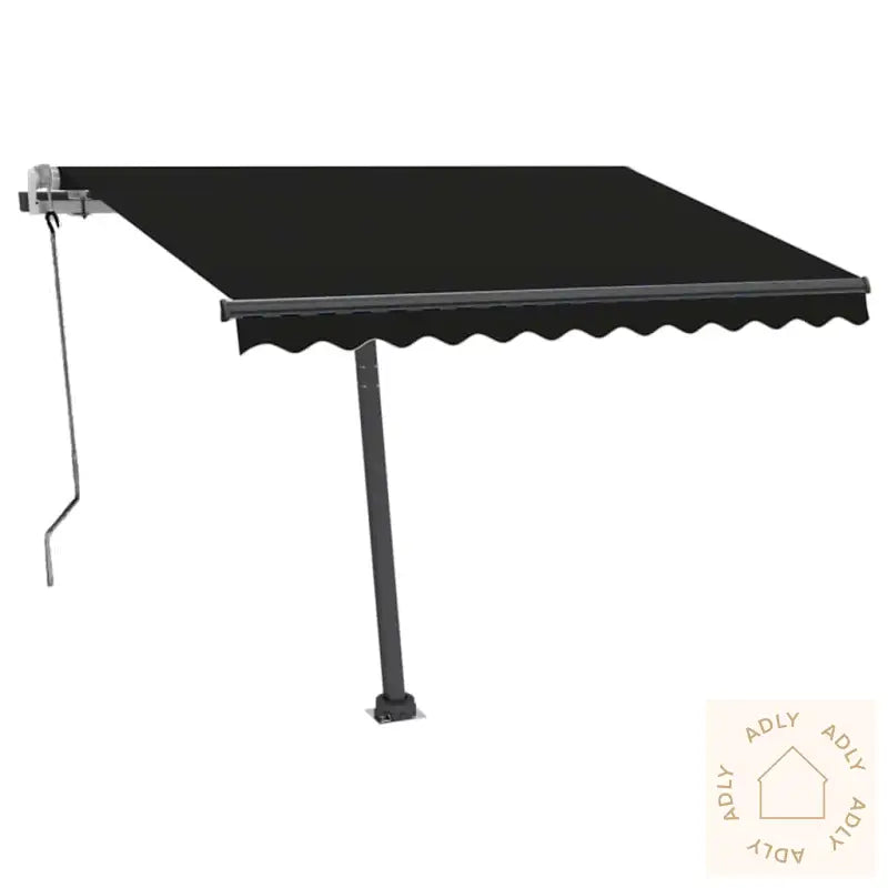 Manuell Uttrekkbar Markise Med Led 350X250 Cm Antrasitt