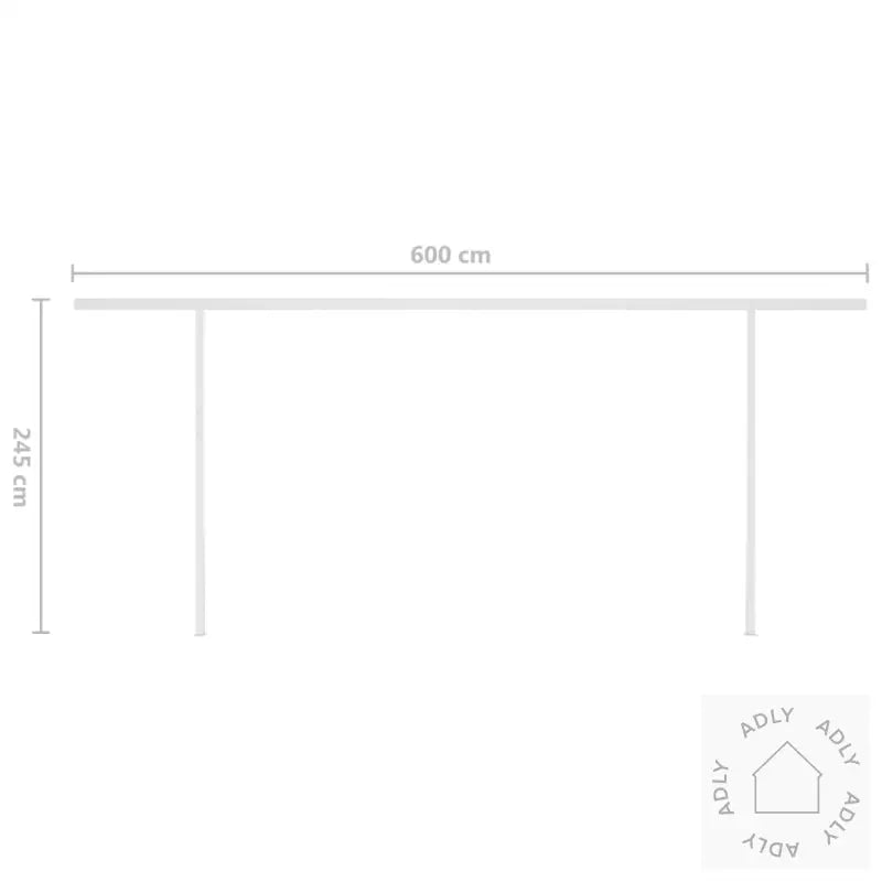 Manuell Uttrekkbar Markise Med Led 6X3,5 M Oransje Og Brun