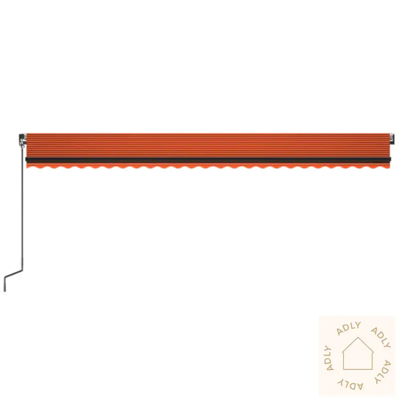 Manuell Uttrekkbar Markise 600X350 Cm Oransje Og Brun