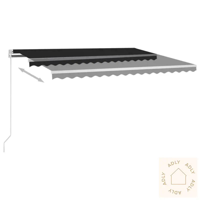 Manuell Uttrekkbar Markise Med Led 450X350 Cm Antrasitt