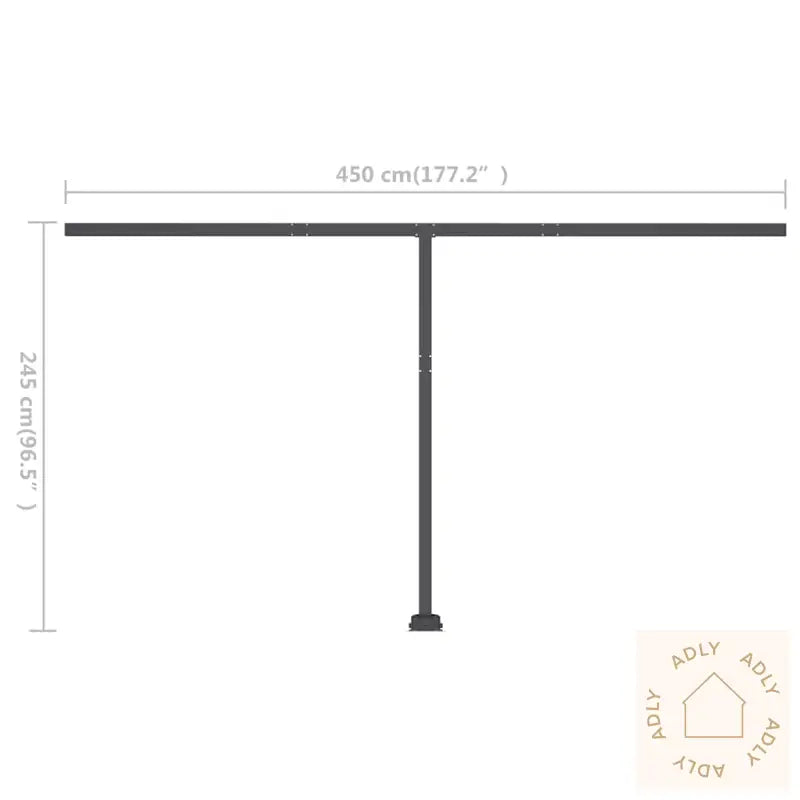 Manuell Uttrekkbar Markise Med Led 400X300 Cm Kremhvit