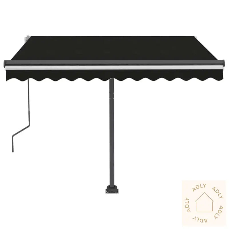 Manuell Uttrekkbar Markise Med Led 350X250 Cm Antrasitt
