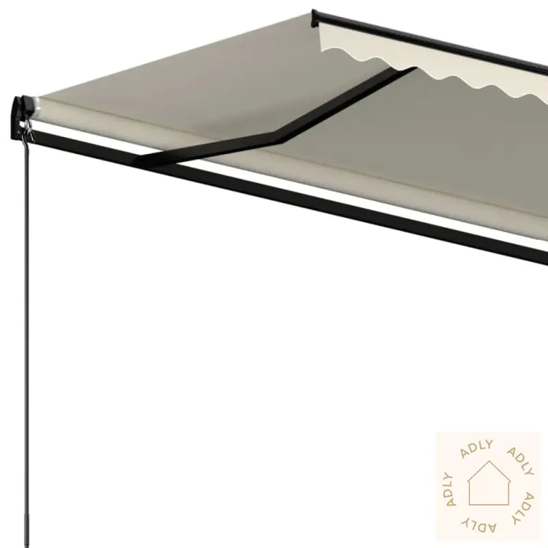 Manuell Uttrekkbar Markise 500X350 Cm Kremhvit