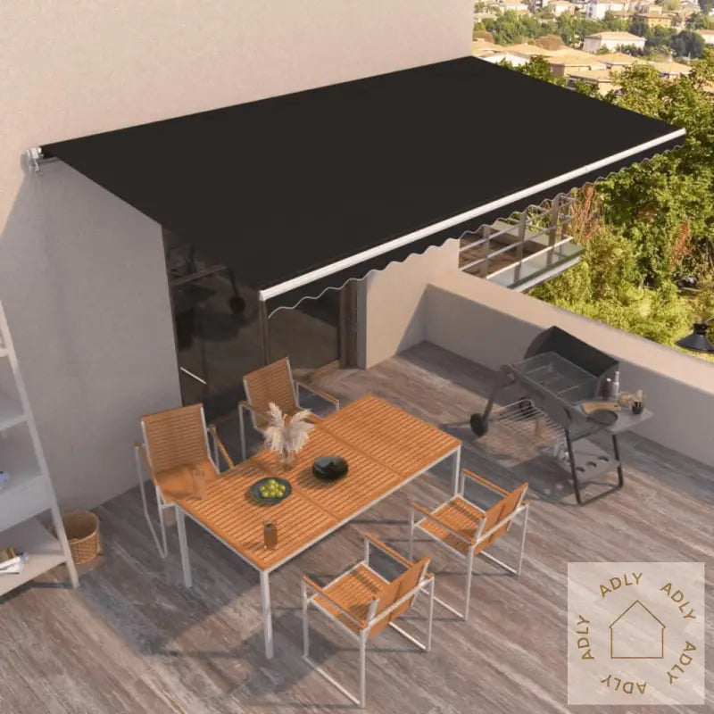Manuell Uttrekkbar Markise 600X350 Cm Antrasitt