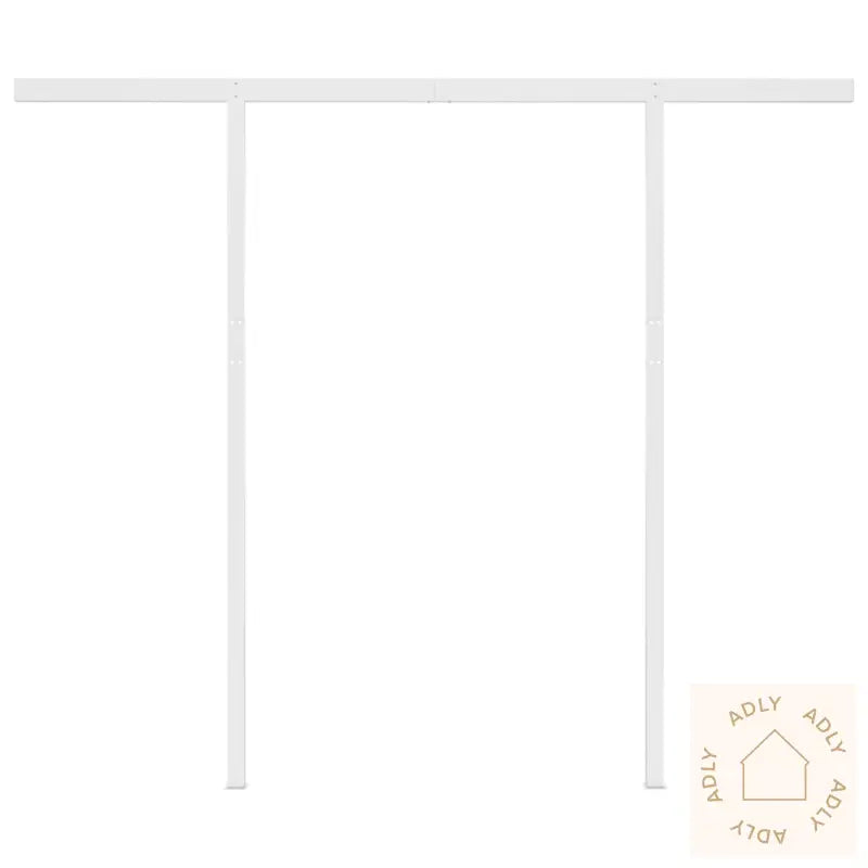 Manuell Uttrekkbar Markise Med Led 3,5X2,5 M Kremhvit