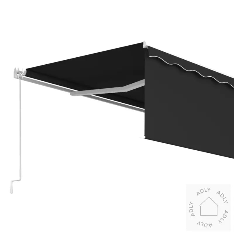 Manuell Uttrekkbar Markise Med Rullegardin 5X3 M Antrasitt