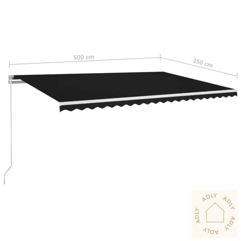 Manuell Uttrekkbar Markise Med Led 500X350 Cm Antrasitt