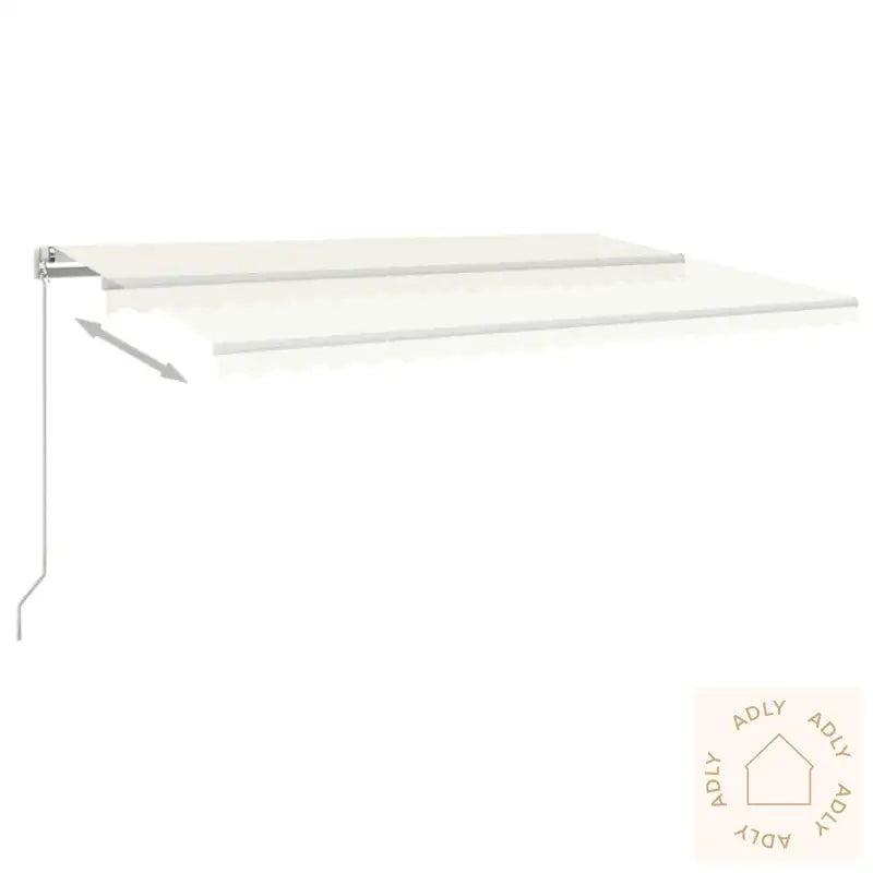 Manuell Uttrekkbar Markise 500X350 Cm Kremhvit